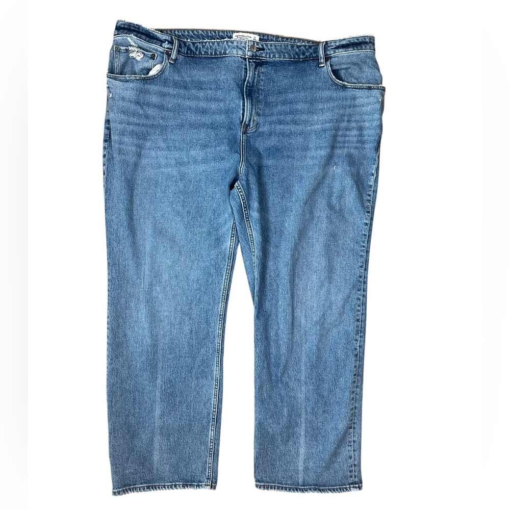 ABERCROMBIE & FITCH Curve Love 90s Relaxed Jeans High Rise 37/24R Distressed